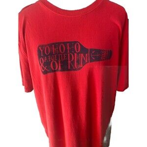 Men’s Tee Shirt red Yo Ho Ho and A Bottle of Rum sz L